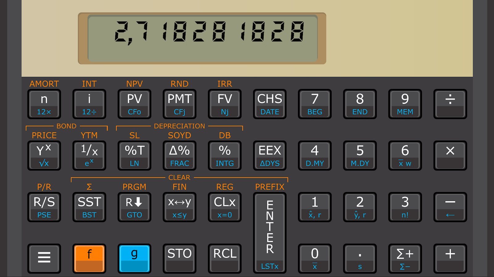 Touch RPN calculator running horizontally on Android